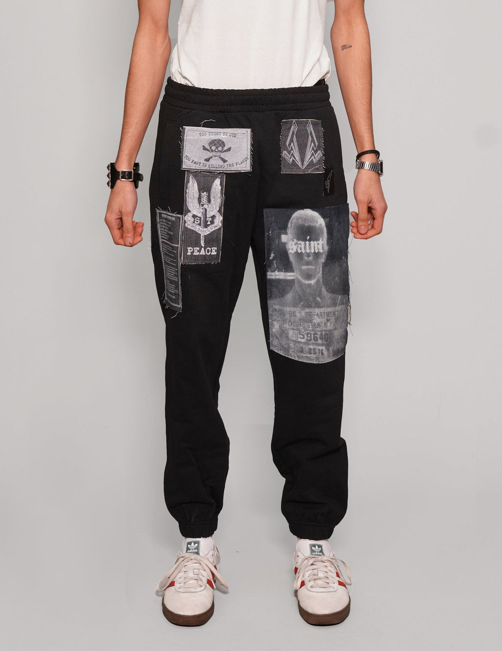 Multi-Patch Jogger Pants in Black