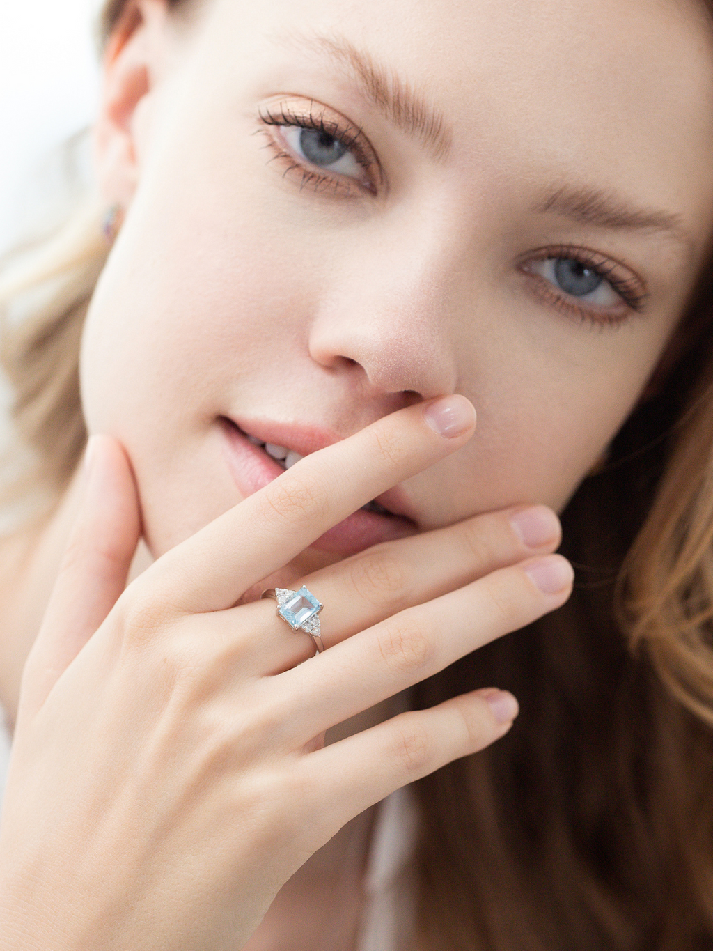 Blue Topaz Emerald Cut Ring in Sterling Silver