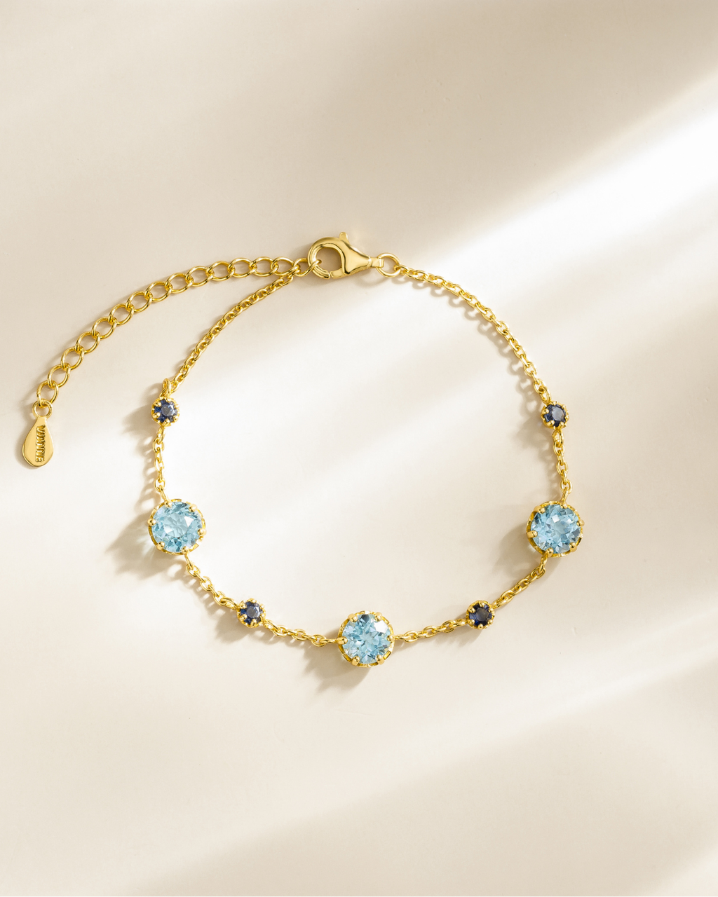 Blue Sapphire & Blue Topaz Jewellery Set in 18k Gold Vermeil