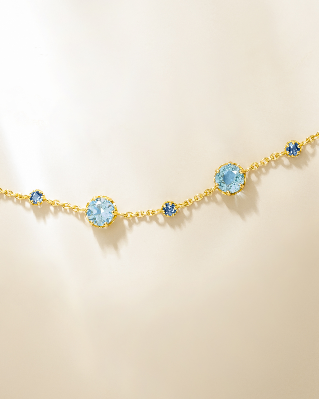 Blue Sapphire & Blue Topaz Bracelet in 18k Gold Vermeil