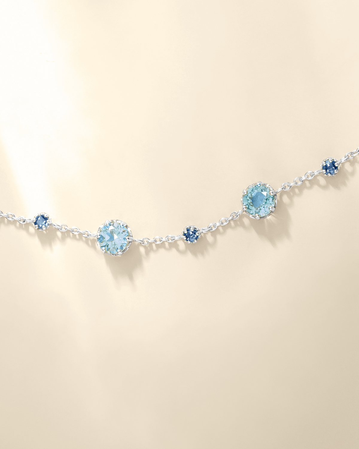 Blue Sapphire & Blue Topaz Bracelet in Sterling Silver