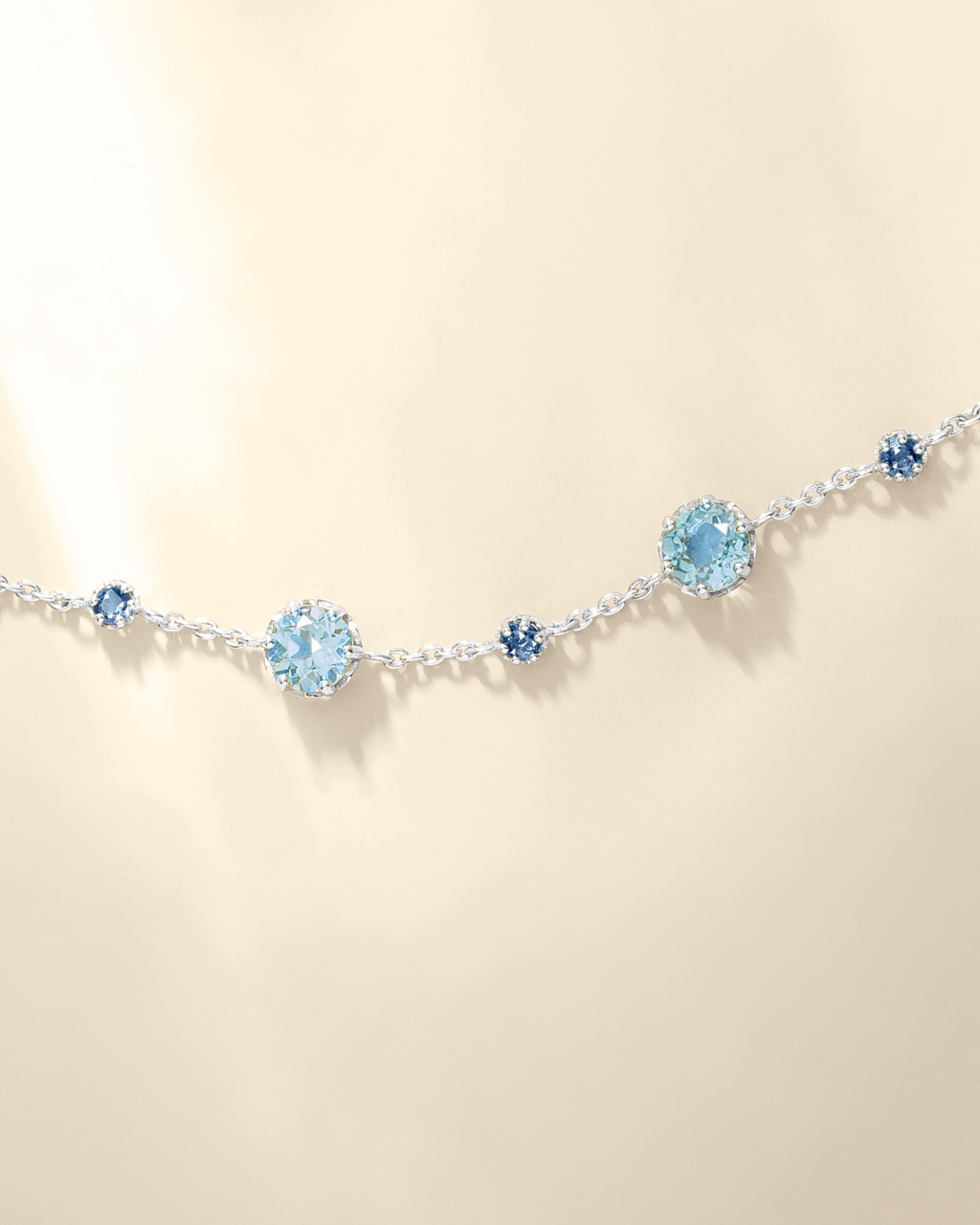 Blue Sapphire & Blue Topaz Bracelet in Sterling Silver