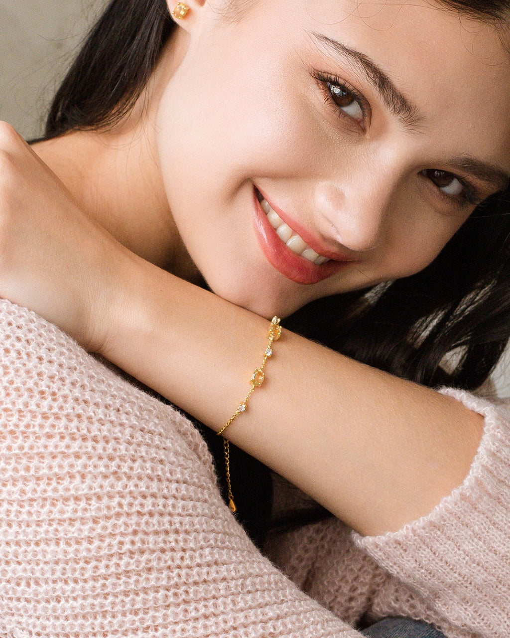 Citrine Bracelet in 18k Gold Vermeil