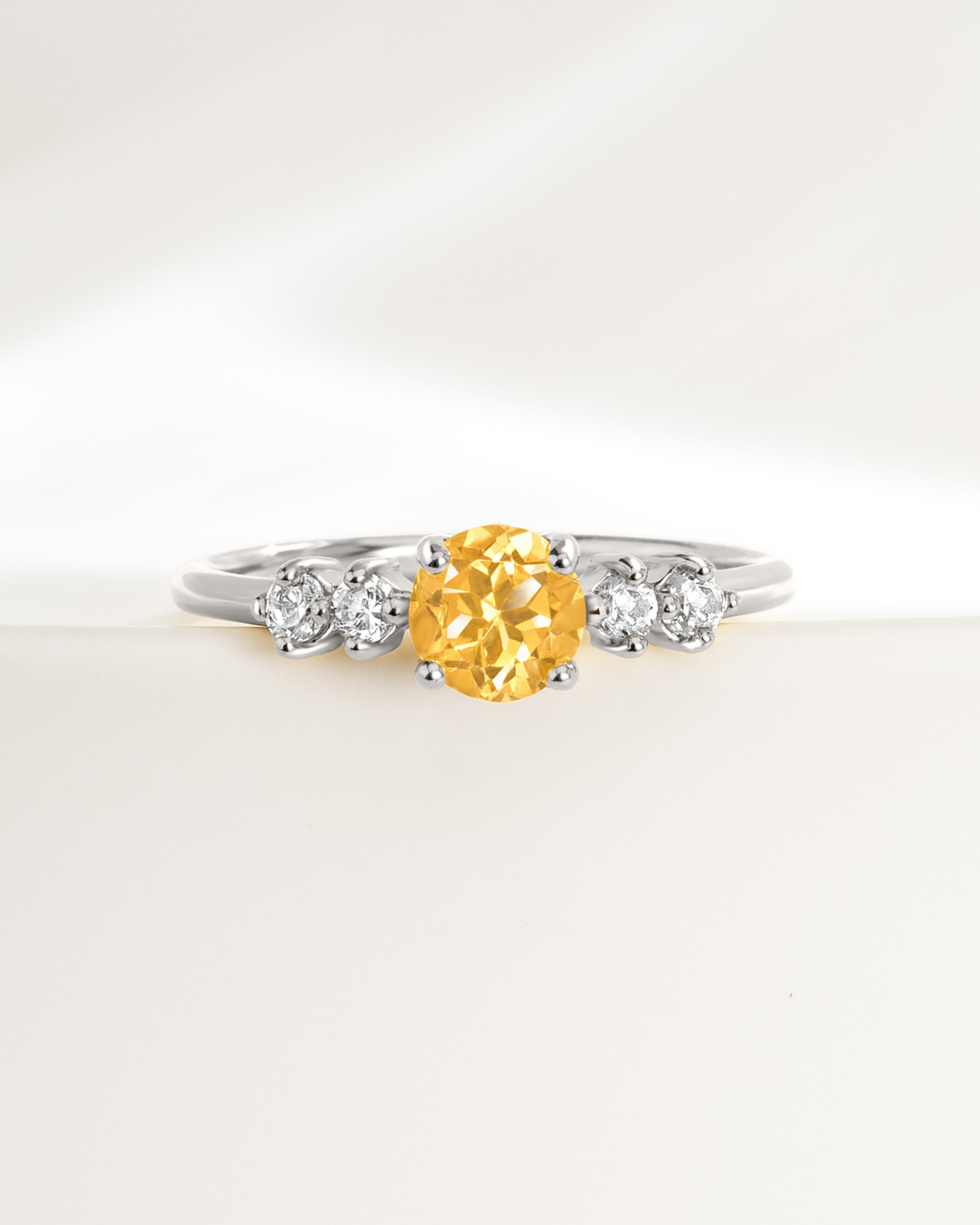 Citrine Five Stone Ring in Sterling Silver