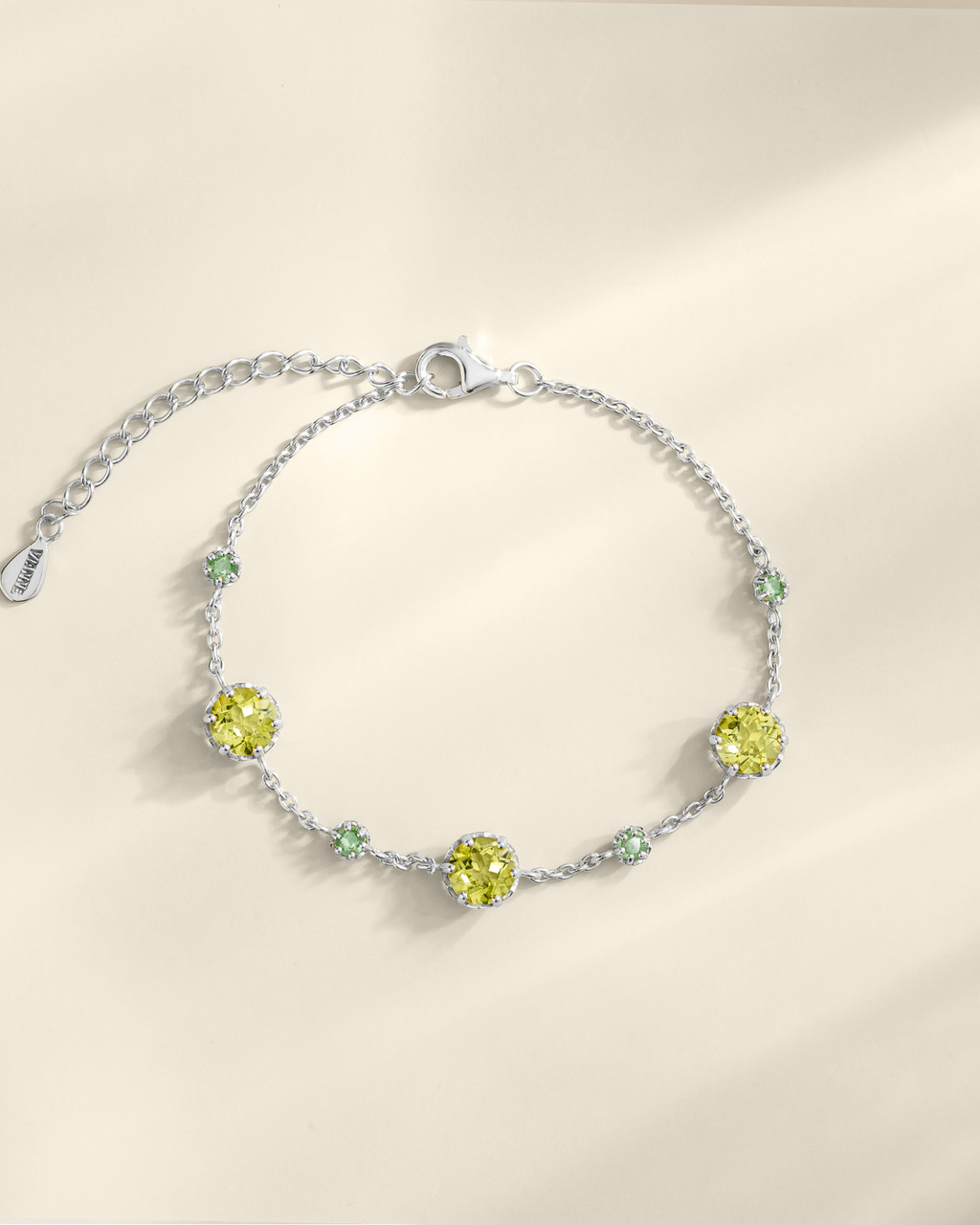 Emerald & Peridot Bracelet in Sterling Silver