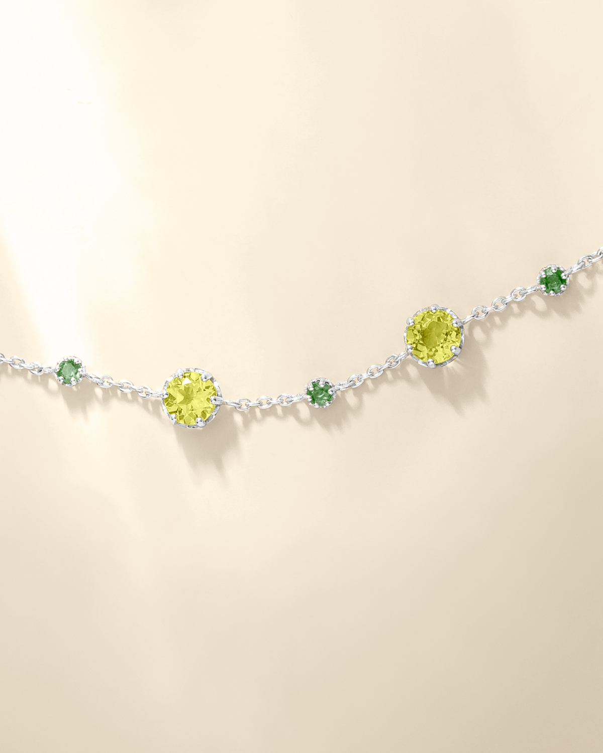 Emerald & Peridot Bracelet in Sterling Silver