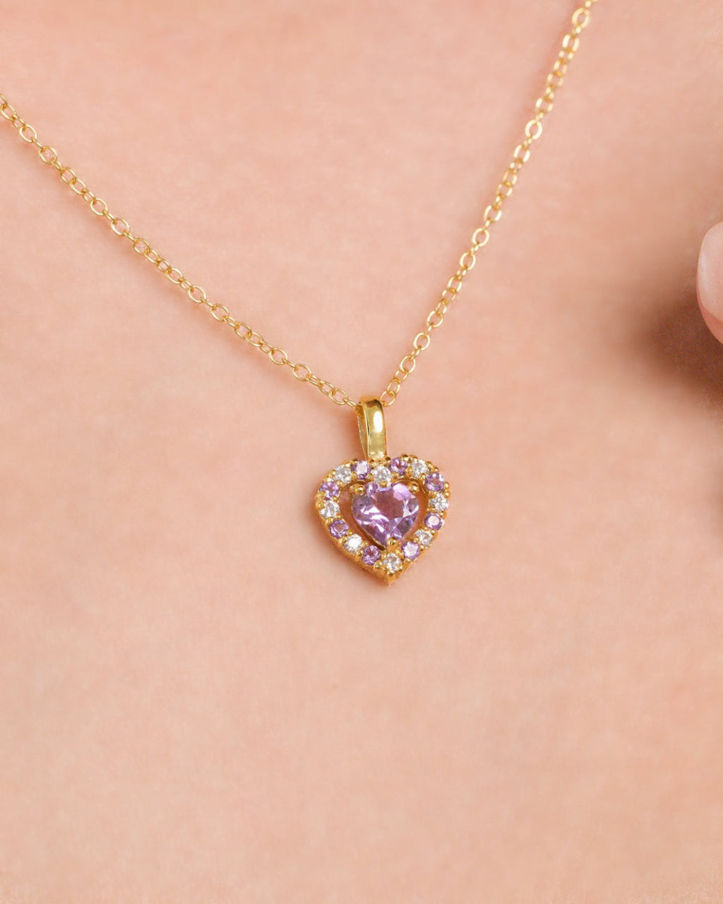 Purple Heart Lavender Amethyst Jewellery Set in 18k Gold Vermeil