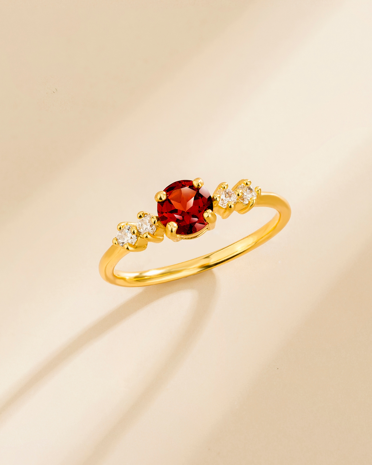 Garnet Everyday Jewellery Gift Set in 18k Gold Vermeil