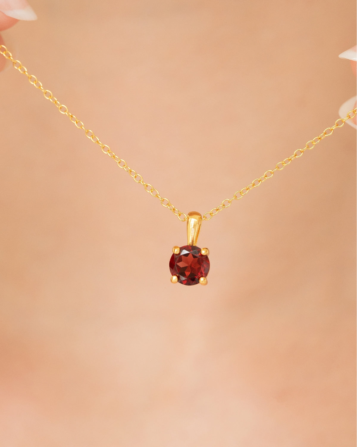 Garnet Everyday Jewellery Gift Set in 18k Gold Vermeil