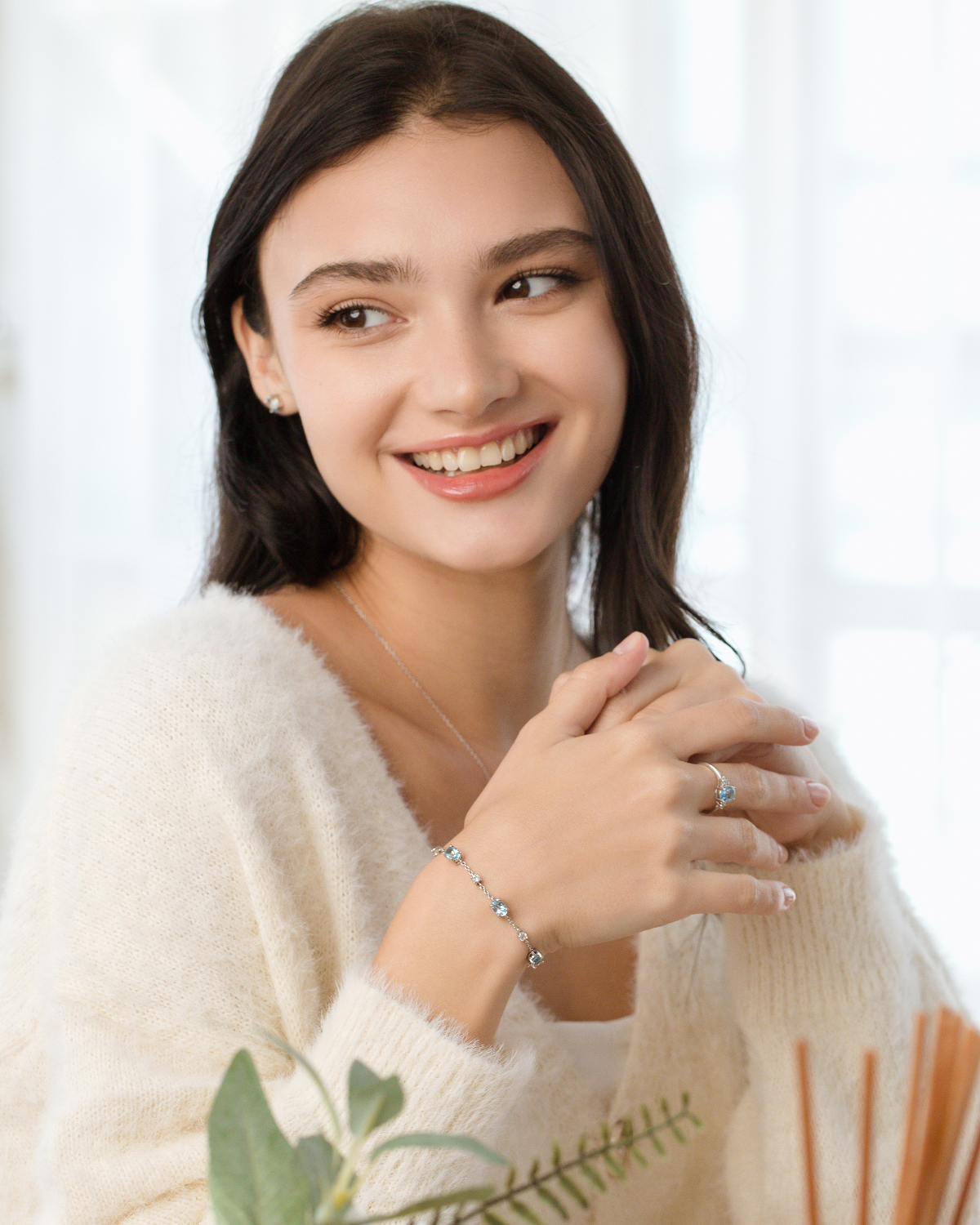 Blue Topaz Bracelet in Sterling Silver