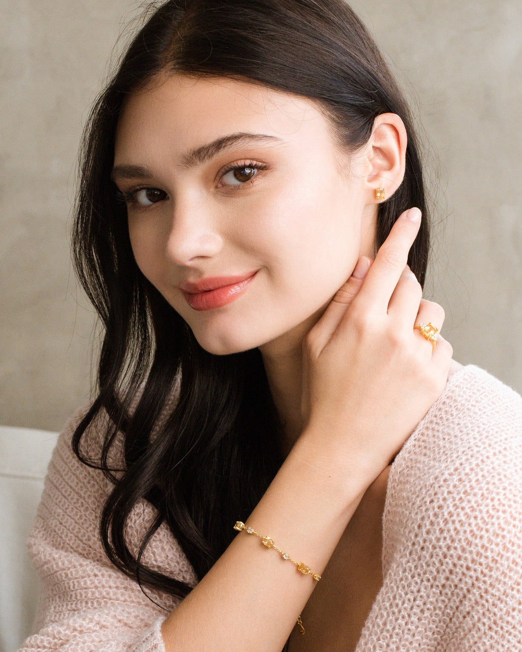 Mini Set 2 - Citrine Jewellery Set in 18k Gold Vermeil