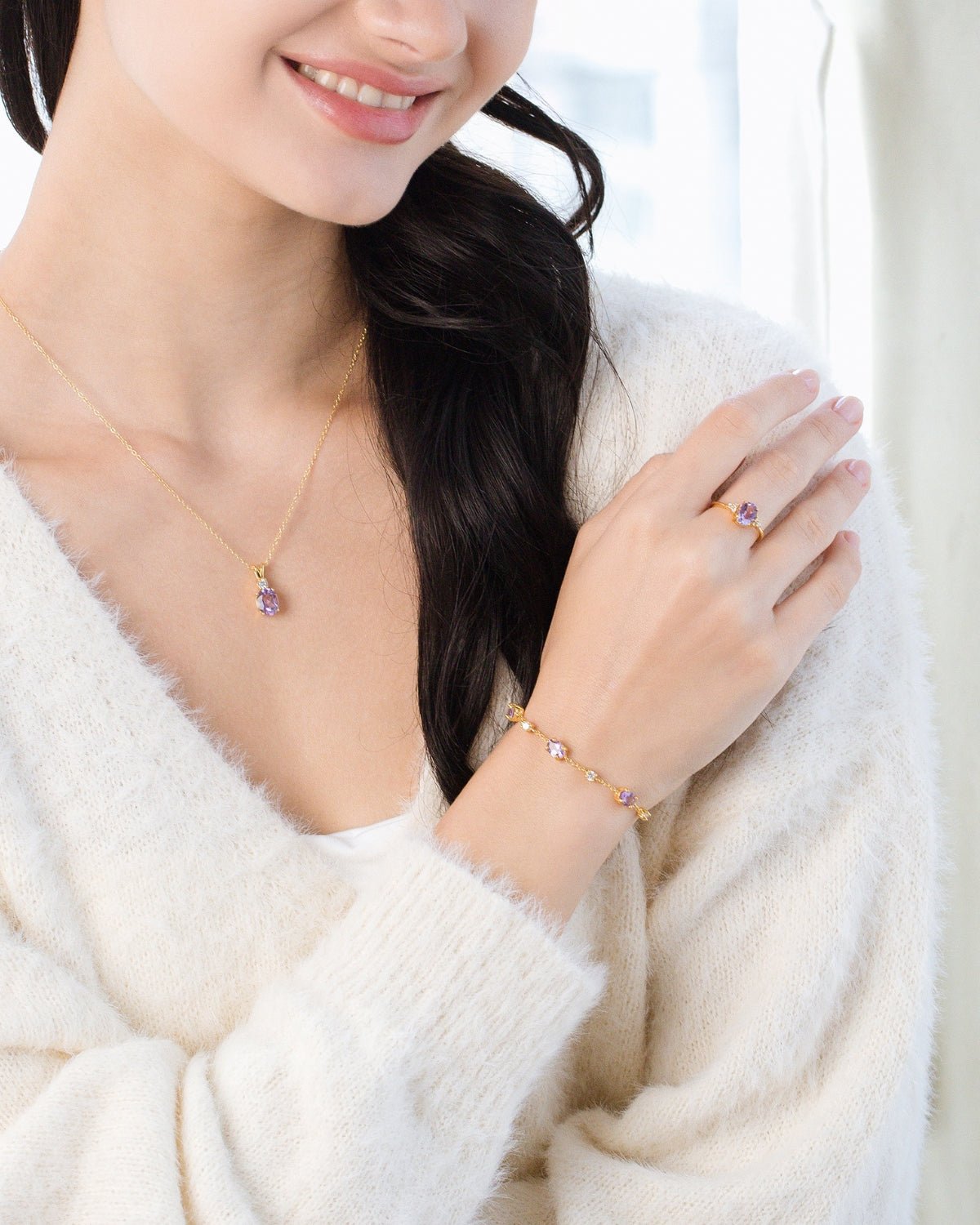 Lavender Amethyst Bracelet in 18k Gold Vermeil