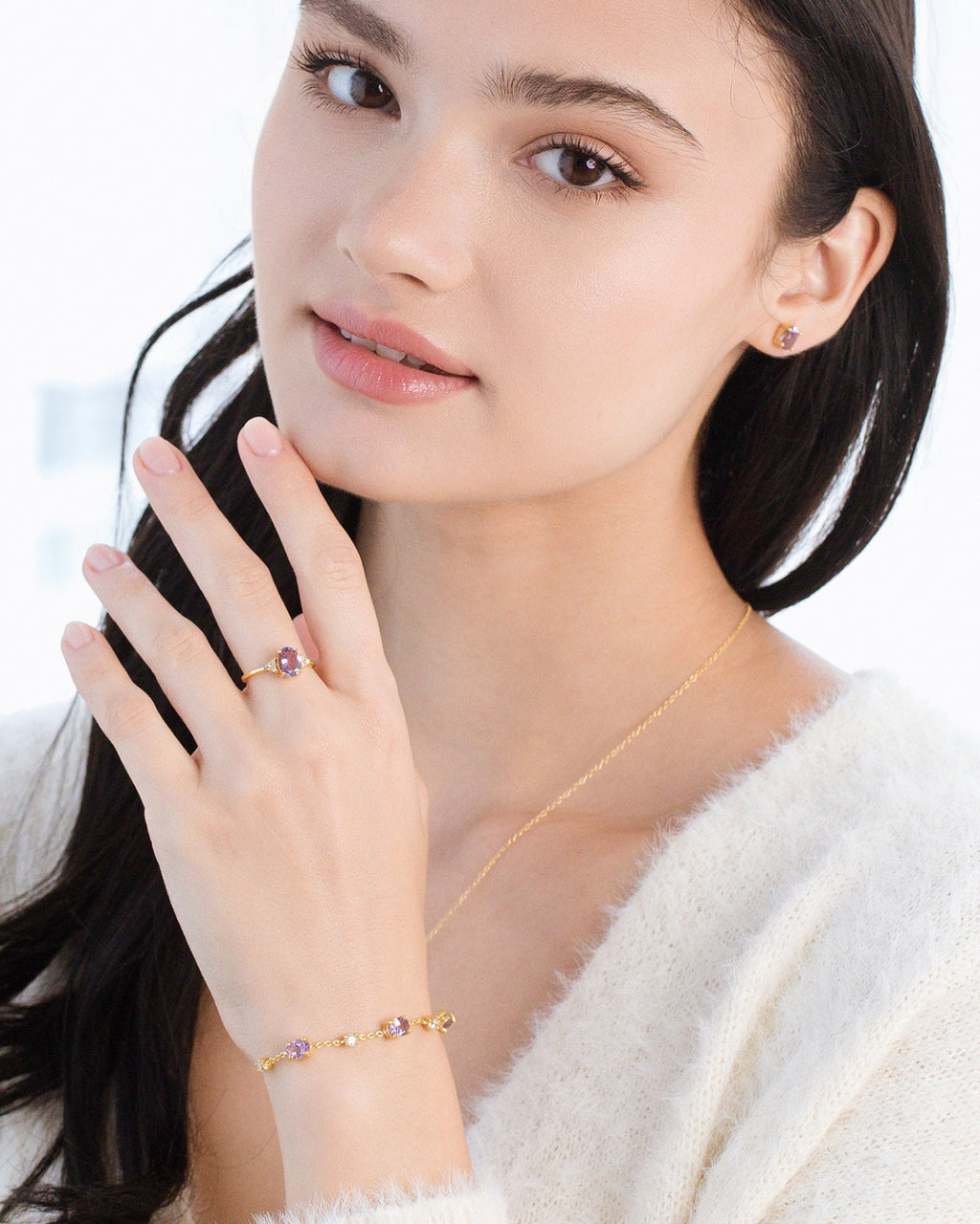 Essential Amethyst Jewellery Set in 18k Gold Vermeil