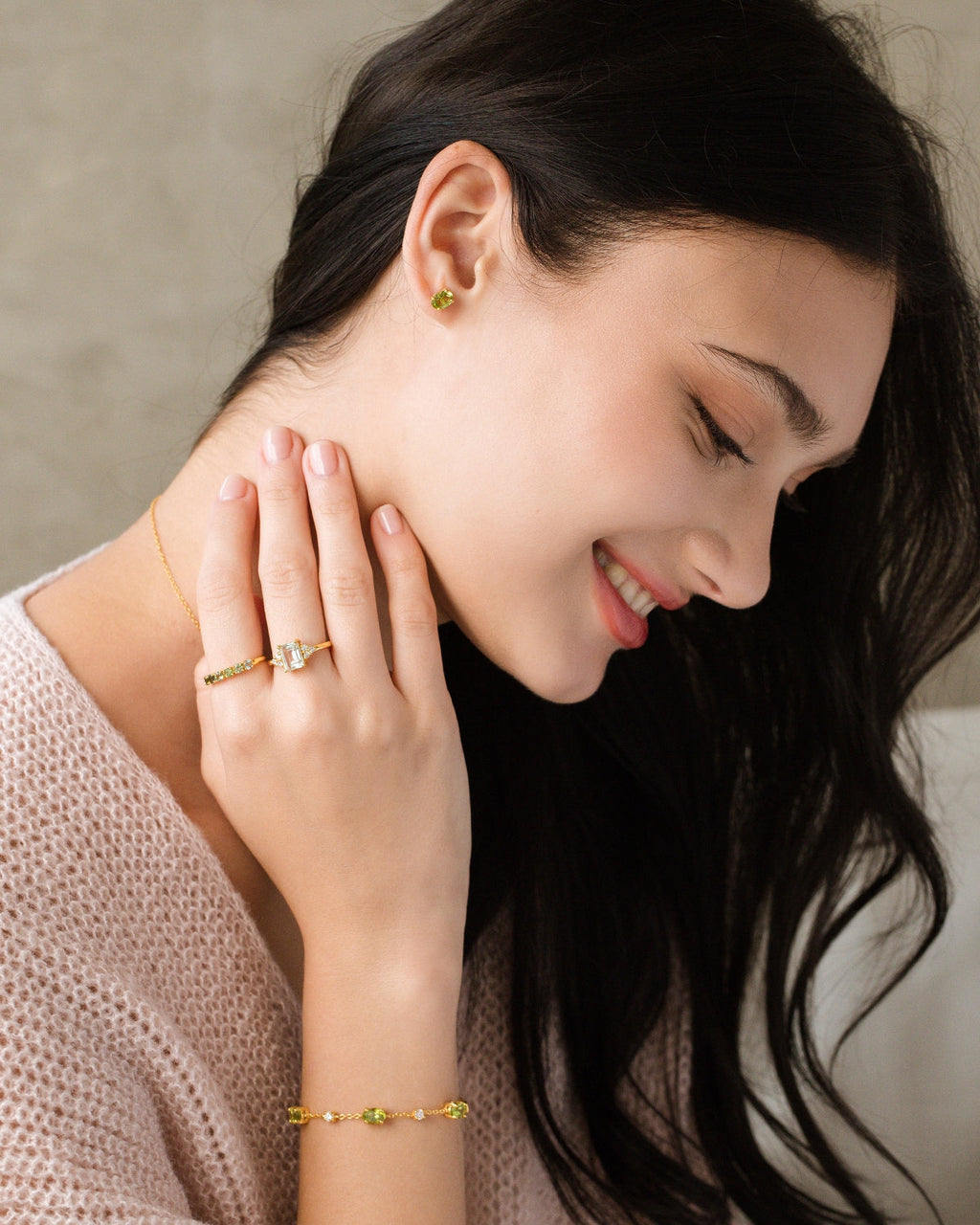 Mini Set 2 - Peridot Jewellery Set in 18k Gold Vermeil