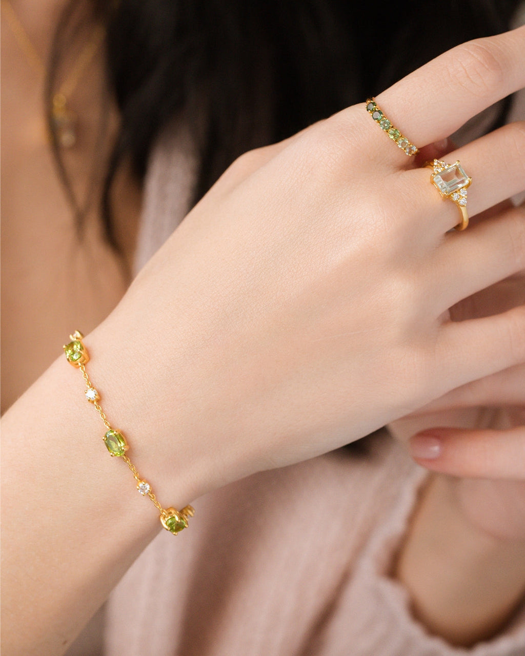 Peridot Bracelet in 18k Gold Vermeil