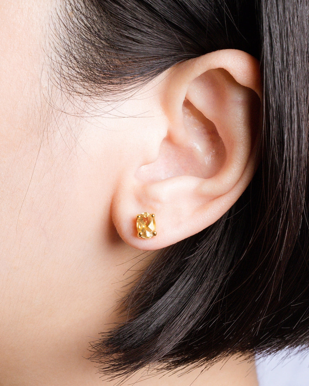 Citrine Oval Earrings in 18k Gold Vermeil