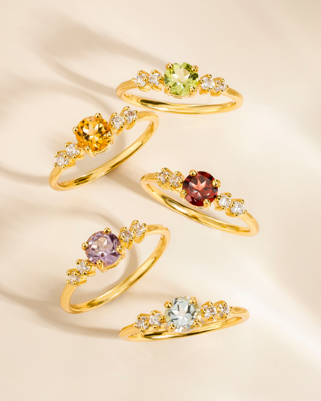 Sky Blue Topaz Five Stone Ring in 18k Gold Vermeil