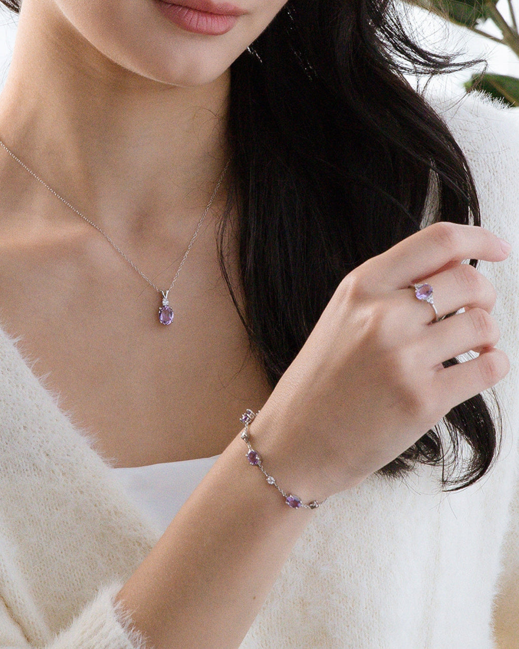 Lavender Amethyst Bracelet in Sterling Silver