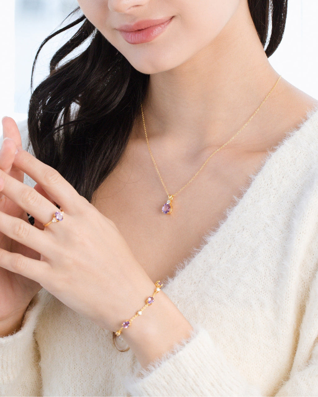 Lavender Amethyst Bracelet in 18k Gold Vermeil