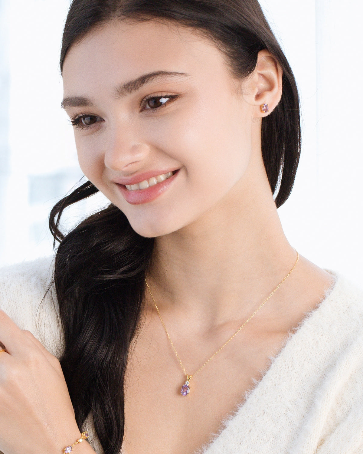 Essential Amethyst Jewellery Set in 18k Gold Vermeil