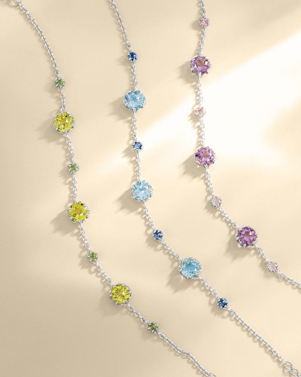 Blue Sapphire & Blue Topaz Bracelet in Sterling Silver