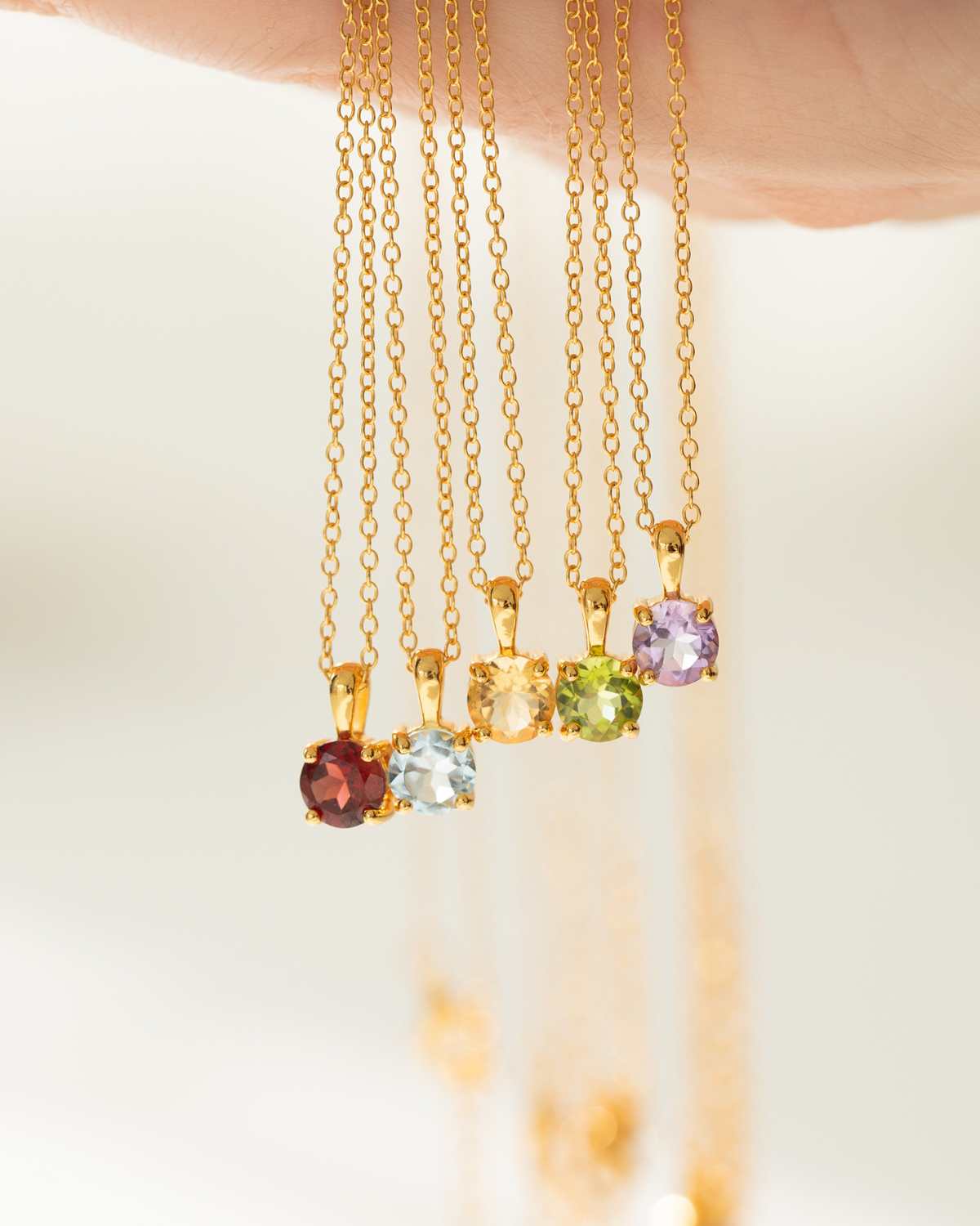 Citrine Solitaire Pendant Necklace in 18k Gold Vermeil