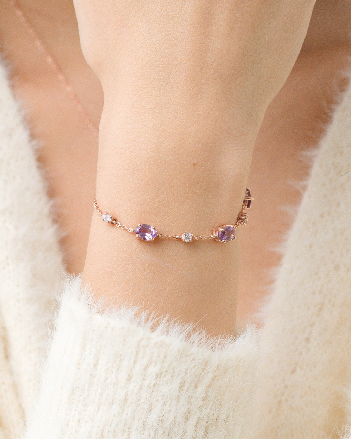 Mini Set 2 - Amethyst Jewellery Set in 18k Rose Gold Vermeil