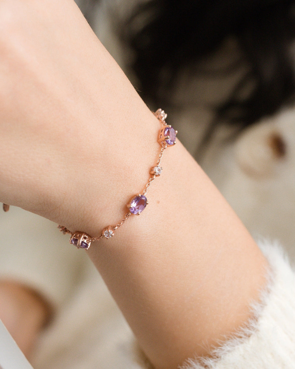 Mini Set 2 - Amethyst Jewellery Set in 18k Rose Gold Vermeil
