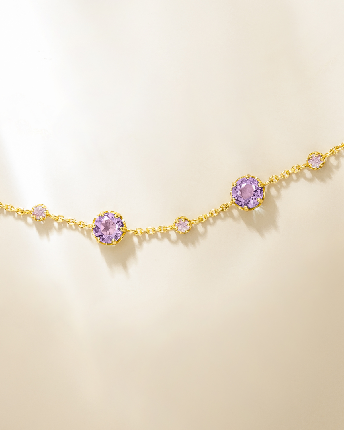 Pink Sapphire & Amethyst Jewellery Set in 18k Gold Vermeil