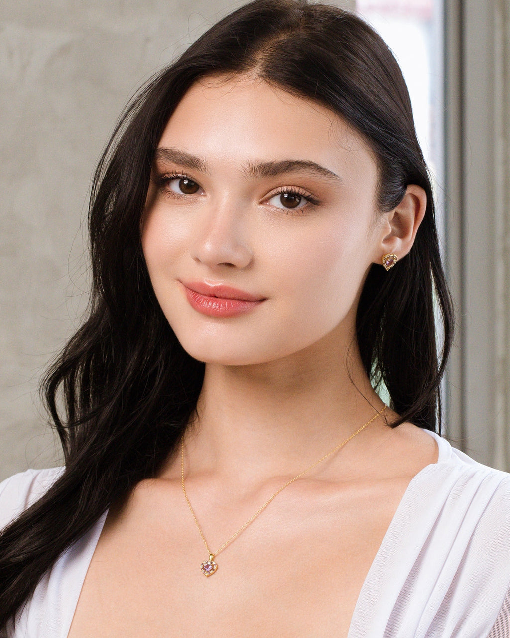 Purple Heart Lavender Amethyst Jewellery Set in 18k Gold Vermeil