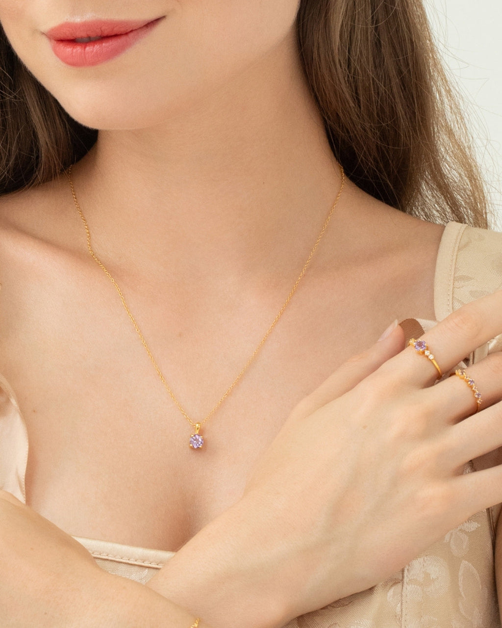 Lavender Amethyst Everyday Jewellery Gift Set in 18k Gold Vermeil