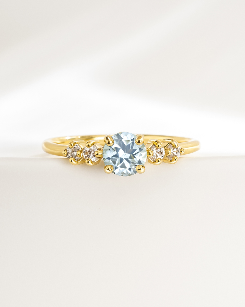 Sky Blue Topaz Five Stone Ring in 18k Gold Vermeil