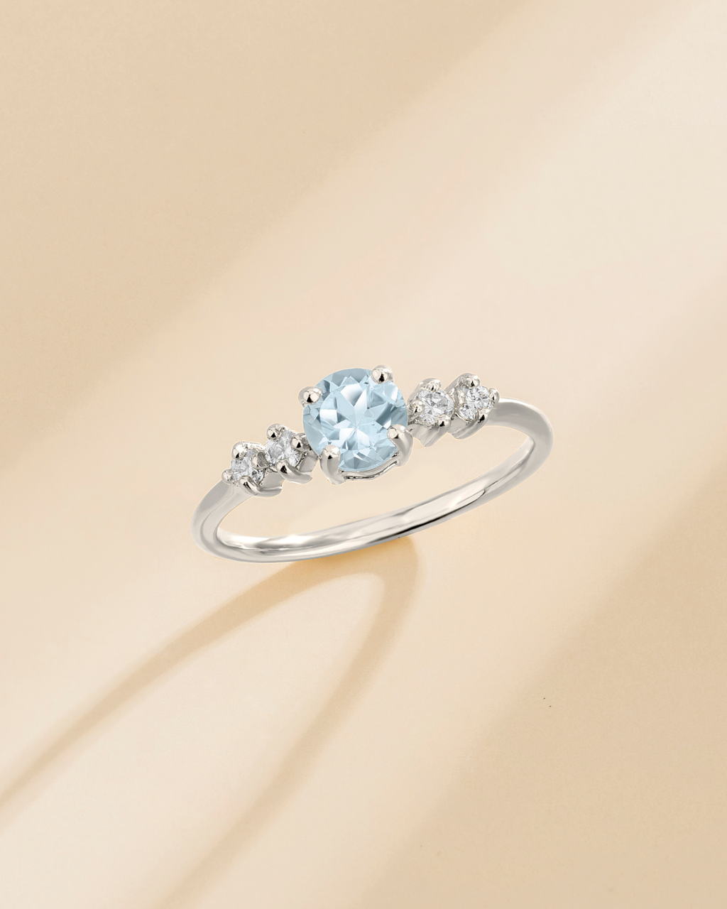 Sky Blue Topaz Five Stone Ring in Sterling Silver