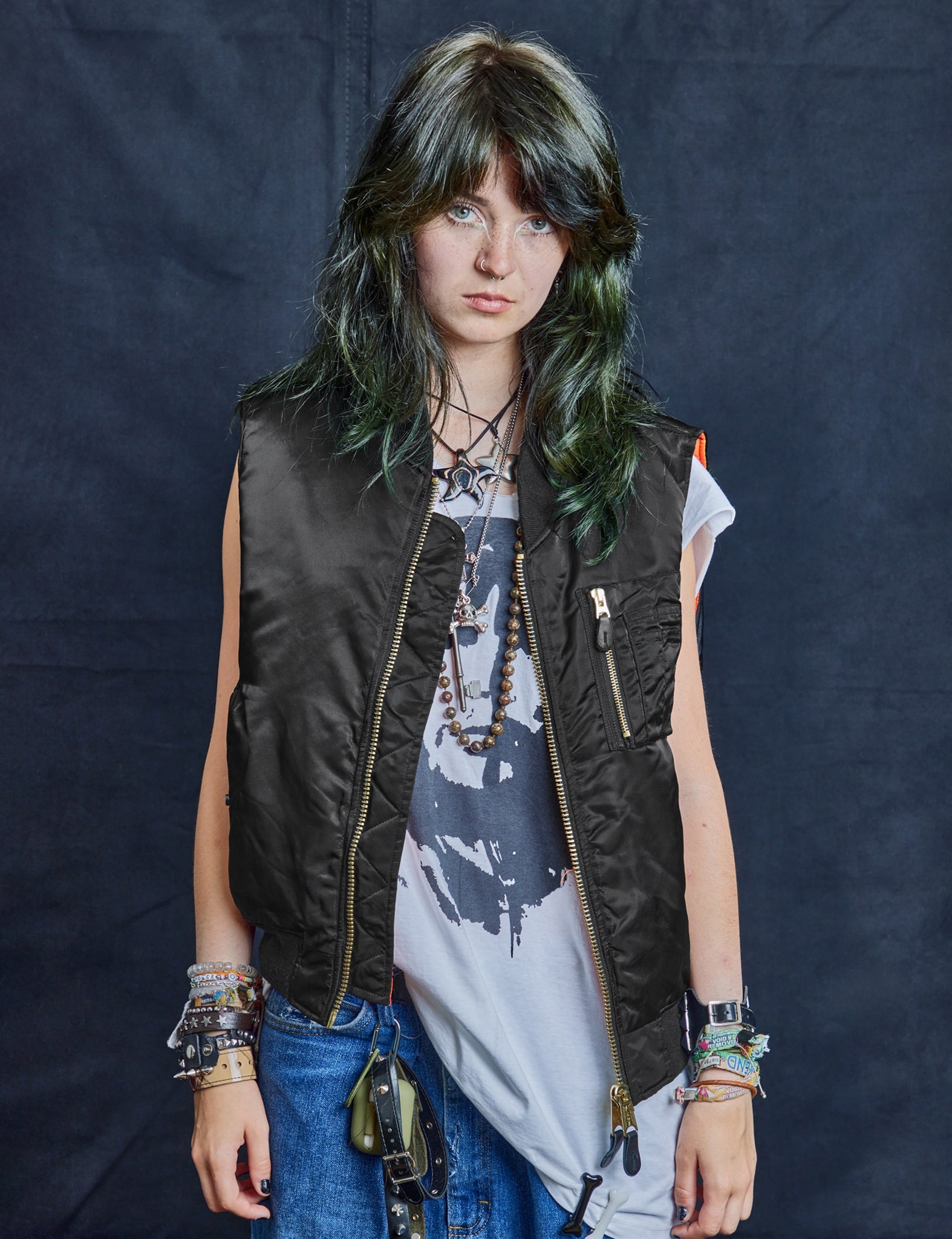 'Saint' Bomber Gilet in Black