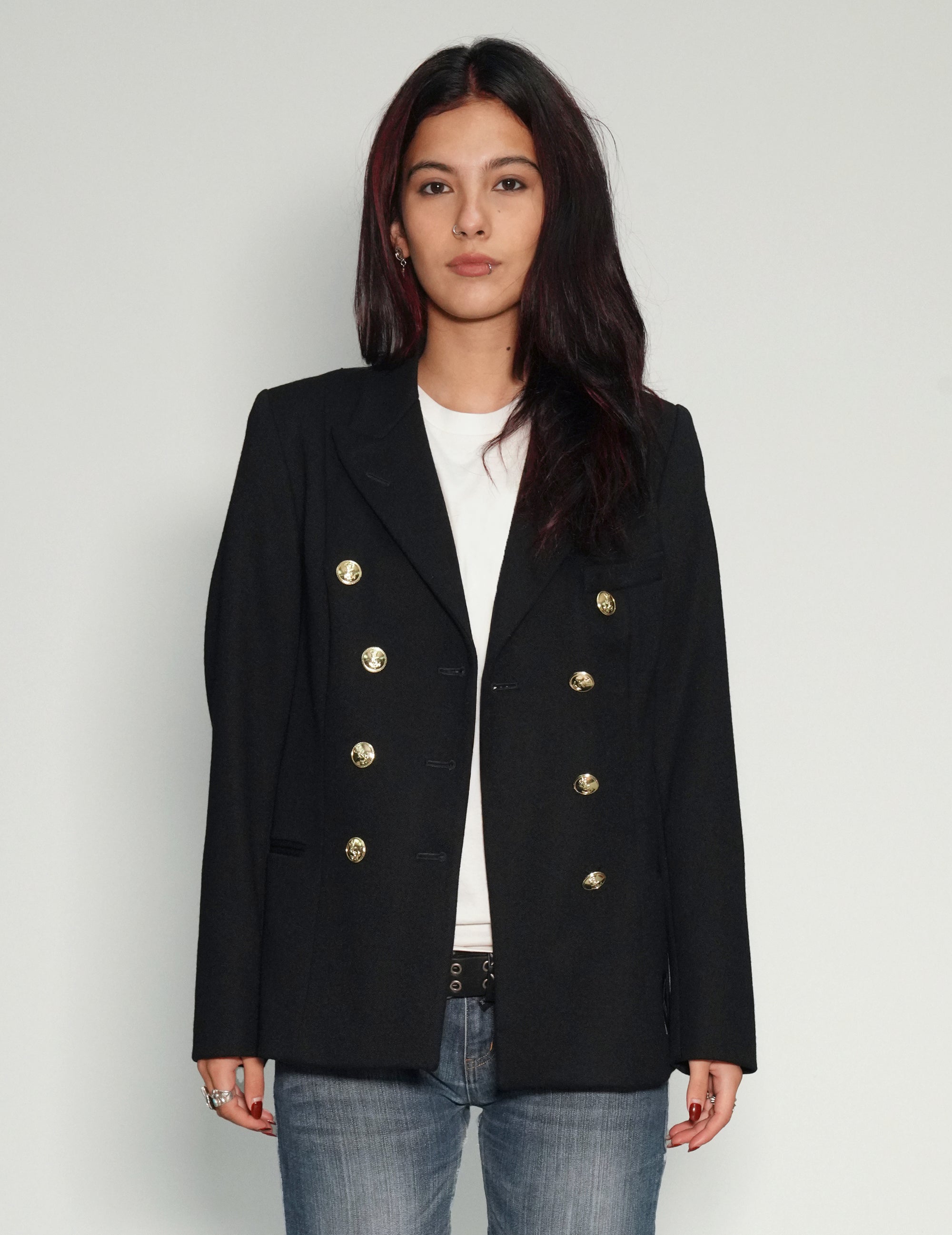 Vintage Double Breasted Blazer in Black