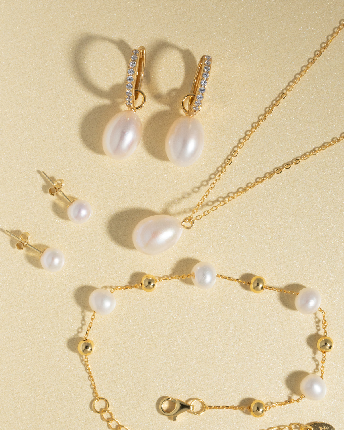 Pearl Hoop Drop Earrings with Removable Pearls  in 18k Gold Vermeil