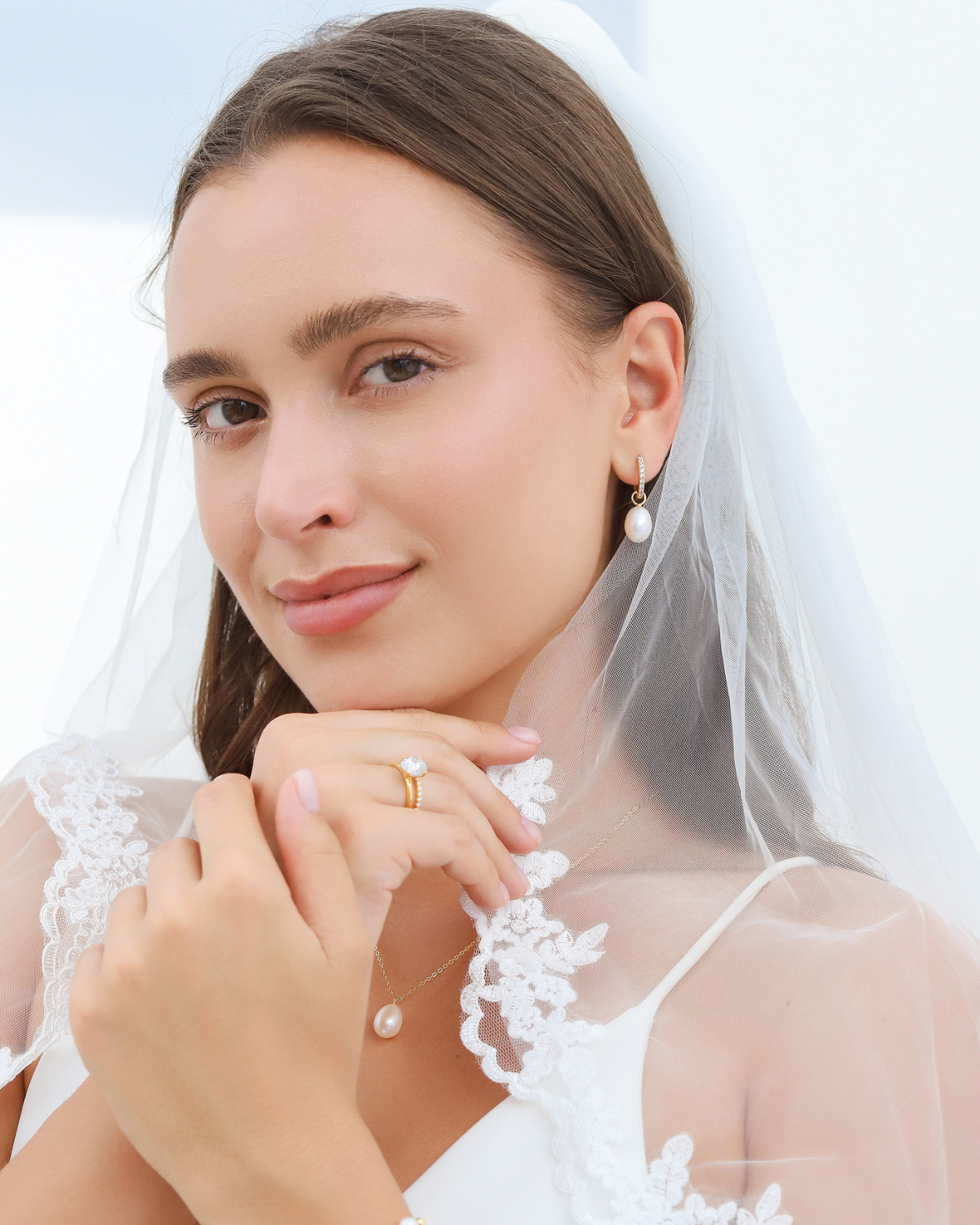 Pearl Hoop Drop Earrings with Removable Pearls  in 18k Gold Vermeil