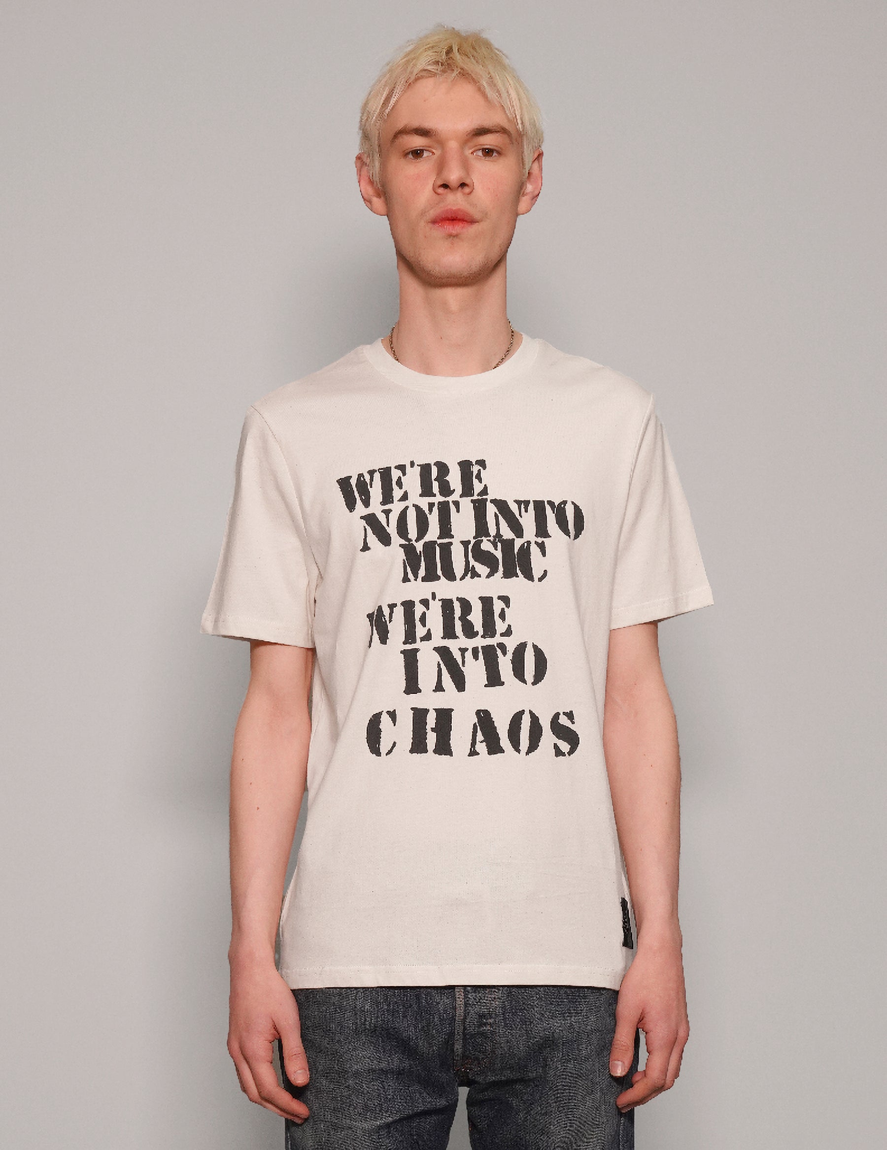 'We're Into Chaos' T-Shirt in Ecru