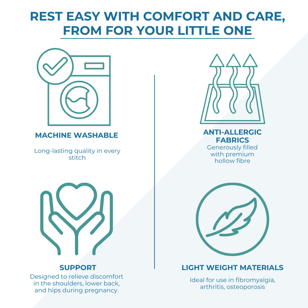 12 Ft Maternity Pillow And Case - Grey Floral