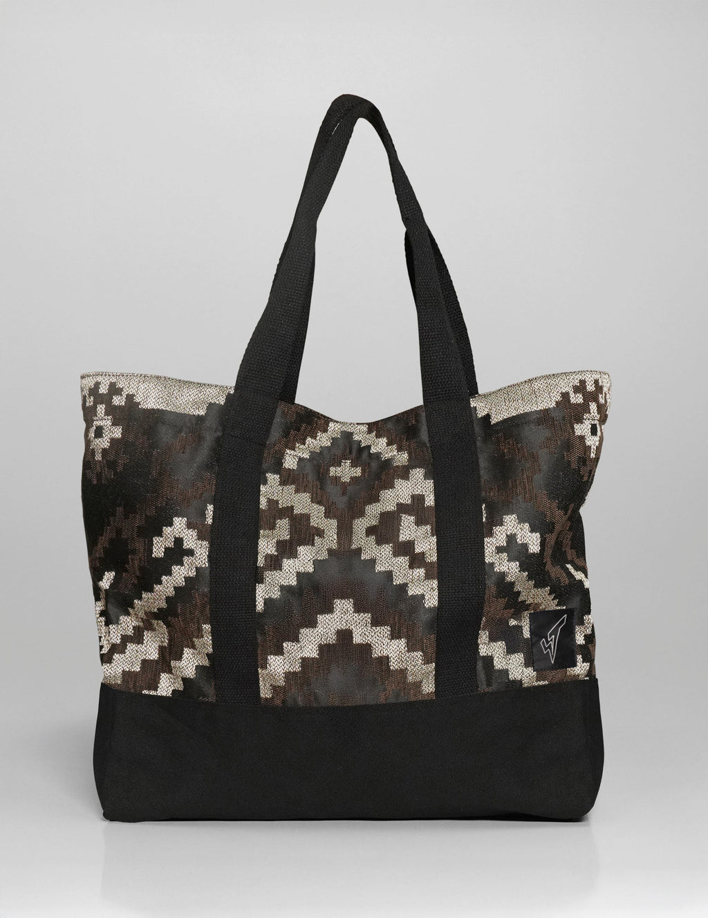 ST Holdall Bag - Geometric Cotton Jacquard in Brown