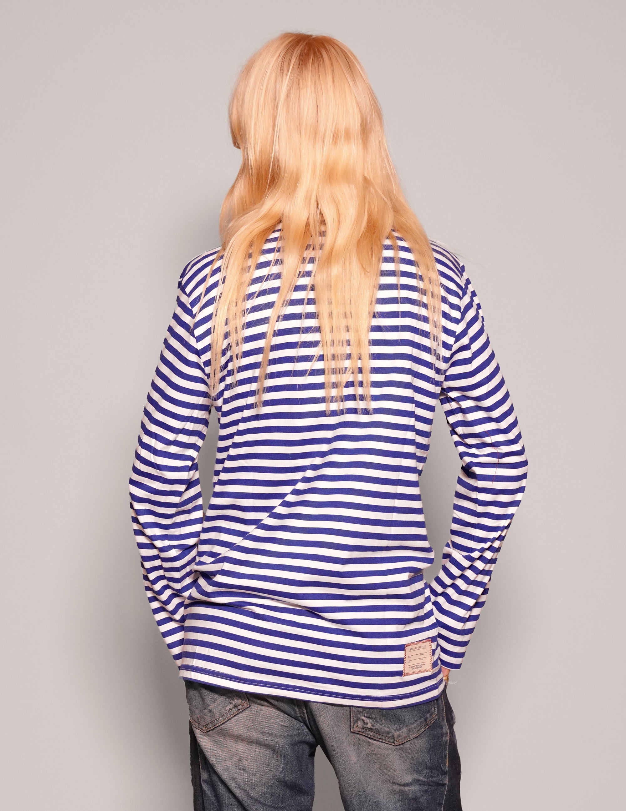 Vintage Naval Long Sleeve T-Shirt in Blue Stripe