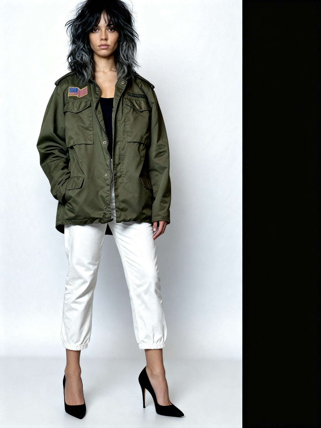 Vintage American US Army Jacket In Green UK 8 - 16