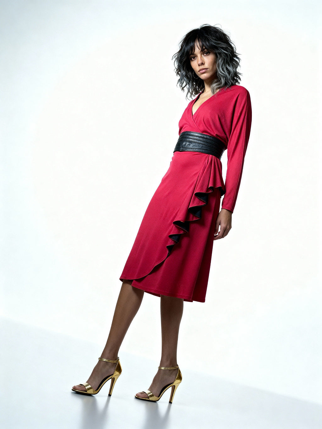 1970's Original Vintage Bright Red Disco Dress by Radley UK 8 - 14