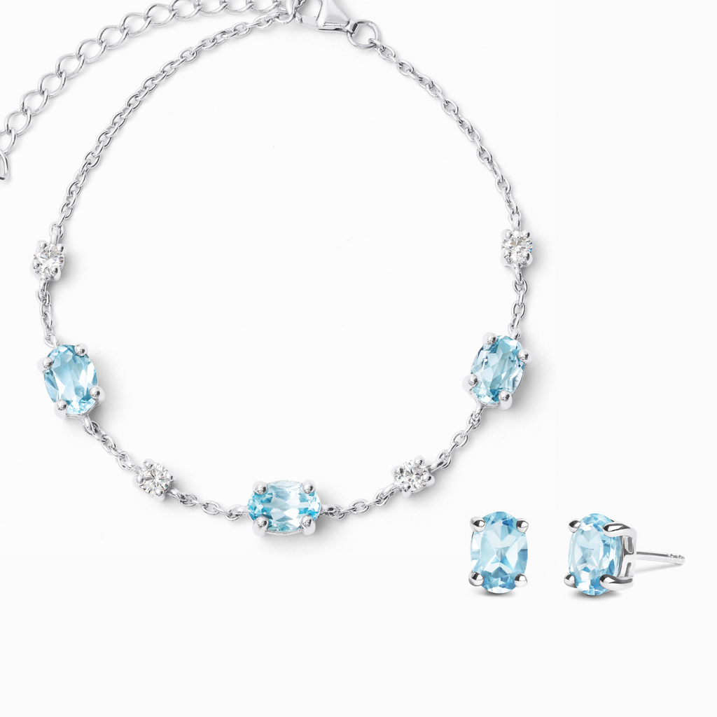 Mini Set 2 - Blue Topaz Jewellery Set in Sterling Silver