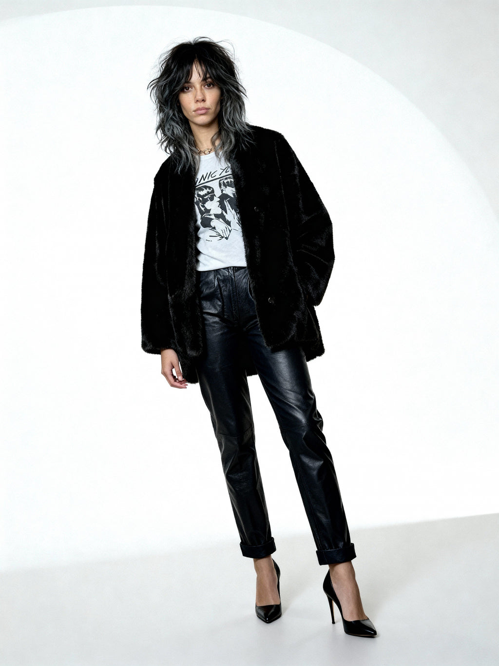 Original Vintage 1970's Dark Brown Faux Fur Coat UK 8 - 12