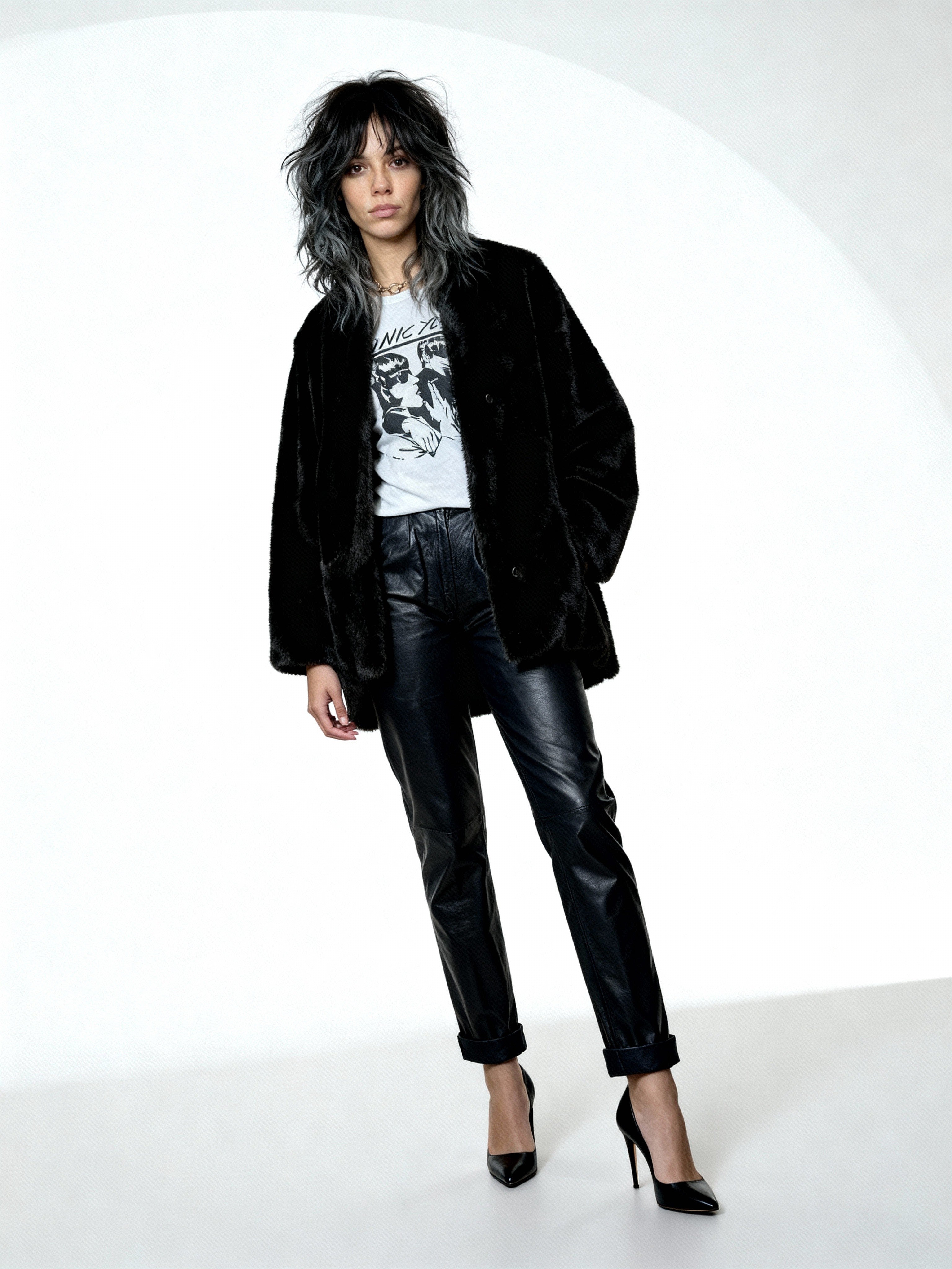 Original Vintage 1970's Dark Brown Faux Fur Coat UK 8 - 12