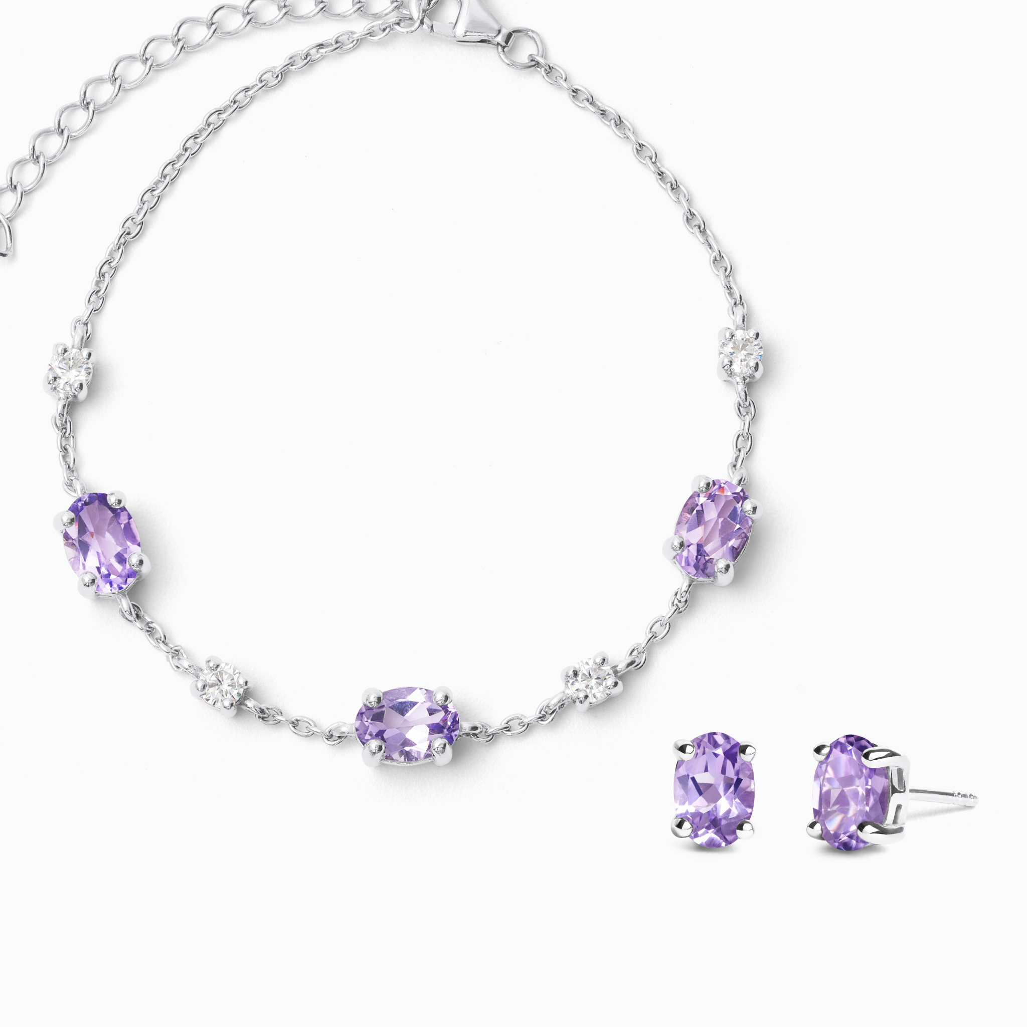 Mini Set 2 - Amethyst Jewellery Set in Sterling Silver