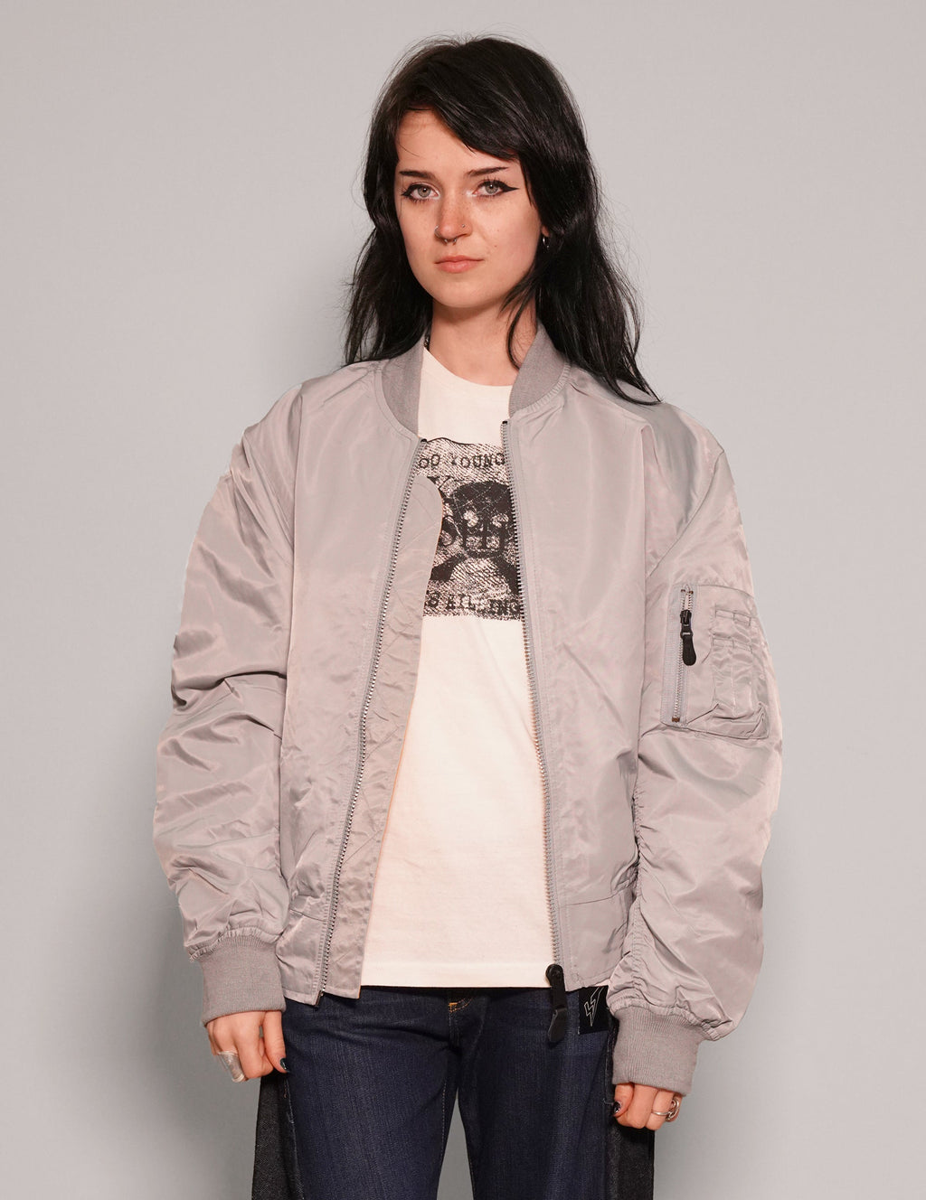 MA-1 Light Weight Bomber Jacket in Grey