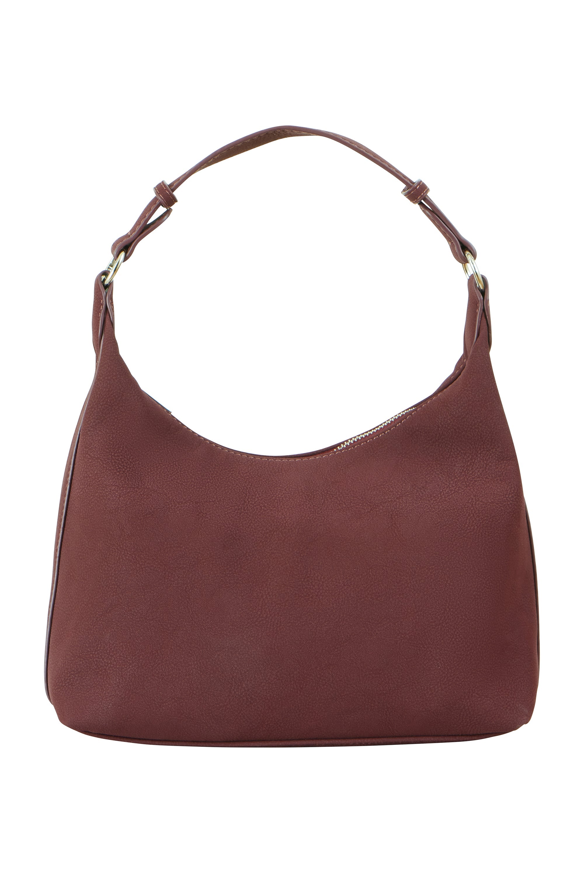 Yumi Burgundy Shoulder Bag With Buckle Strap