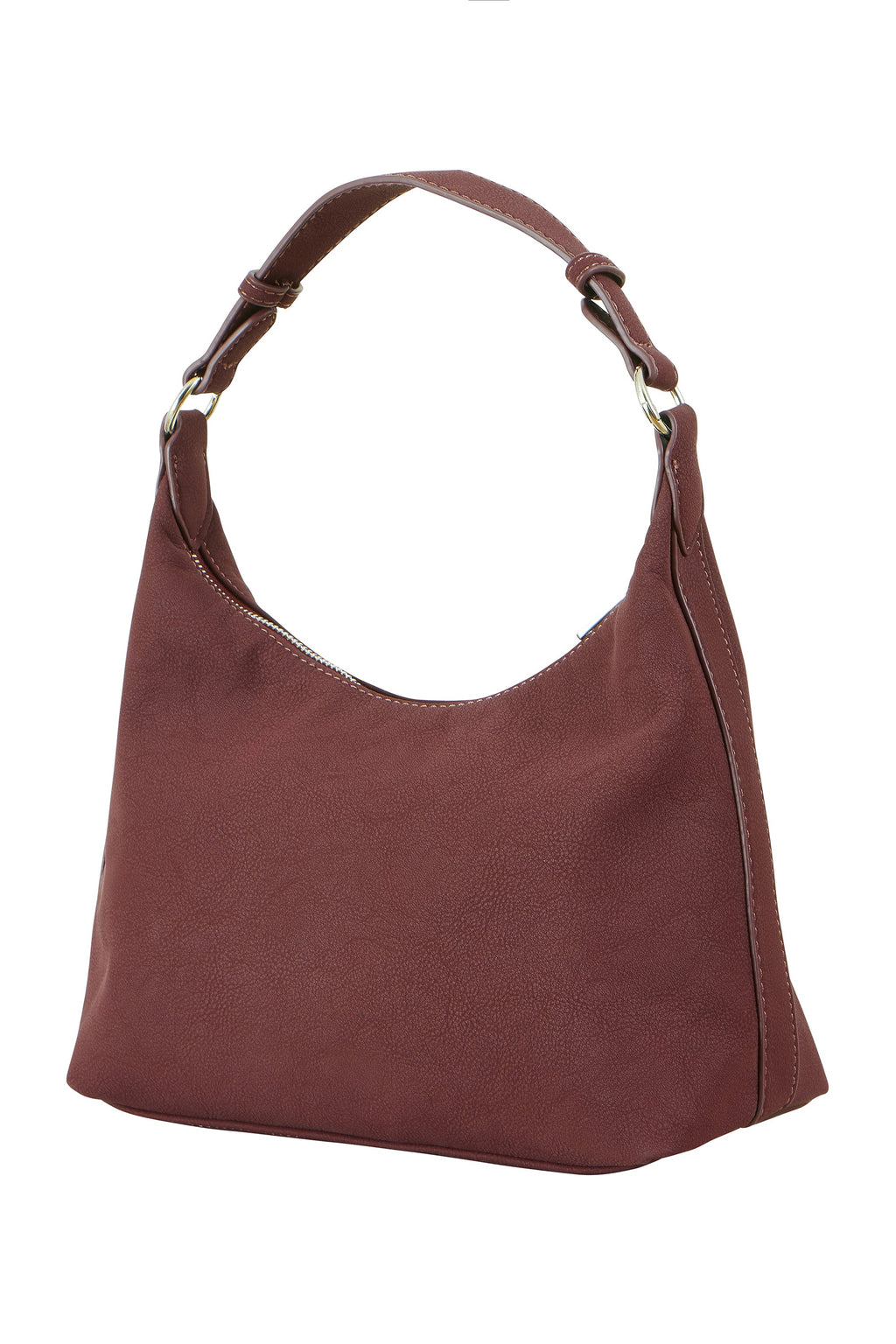 Yumi Burgundy Shoulder Bag With Buckle Strap